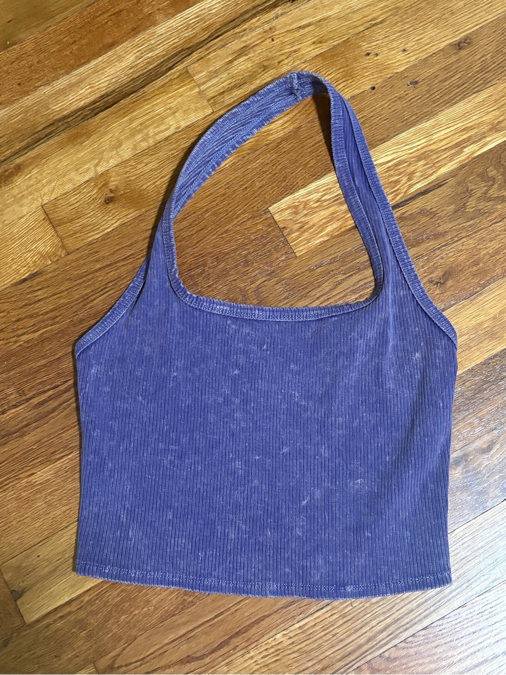 wild fable Purple Ribbed Square Neck Crop Tank